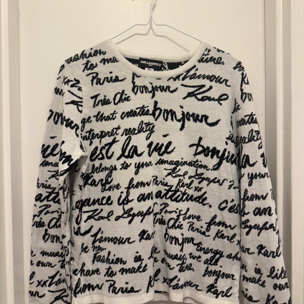 White and Black Graphic Top
